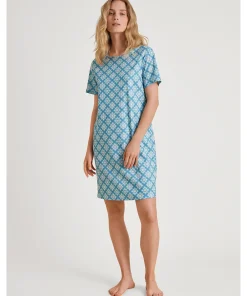 Calida Natskjorter/ Big Shirts<375 NIAGRA BLUE - Daylight Dreams Sleepshirt