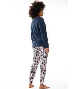 Mey Top/ Loungeshirt/ Pyjamas<408 NIGHT BLUE - Jolien Pyjama 7/8 Length, Long Sleeve