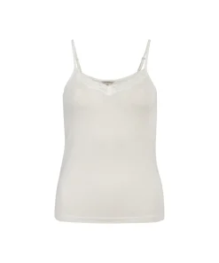 Lady Avenue Undertøj<00 OFF-WHITE - LA - Silk Jersey Camisole W/Lace