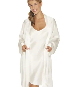 Lady Avenue Kåber<00 OFF-WHITE - LA - Silk Woven Short Kimono