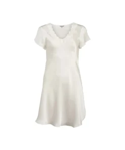 Lady Avenue Natkjoler/ Underkjoler/ Chemiser<00 OFF-WHITE - LA - Silk Woven Slip W/Lace