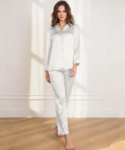 Lady Avenue Pyjamas/ Loungewear<00 OFF-WHITE - Silk Woven Basic Pyjamas