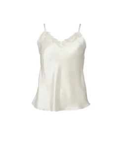 Lady Avenue Top/ Loungeshirt/ Pyjamas|Pyjamas/ Loungewear<00 OFF-WHITE - Silk Woven Camisole W/Lace