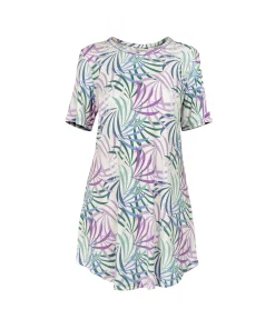 Lady Avenue Natkjoler/ Underkjoler/ Chemiser<683 ORCHID LEAVES - LA - Bamboo Homewear Sleeve Nightdress