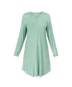 Lady Avenue Natkjoler/ Underkjoler/ Chemiser<173 PALE GREEN - Bamboo Homewear Bamboo Long Sleeve Nightdress