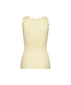 Rosemunde Undertøj<979 PASTEL YELLOW - Silk Top Regular W/Vintage Lace