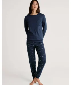 Calida Pyjamas/ Loungewear<488 PEACOAT BLUE - Sweet Dreams Pyjamas With Cuff
