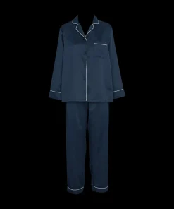 Missya Top/ Loungeshirt/ Pyjamas|Pyjamas/ Loungewear<330 PEACOAT NAVY - Leo Sateen Pyjamas