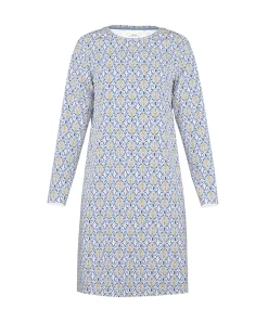 Calida Natskjorter/ Big Shirts<502 PLACID BLUE - Ornament Nights Nightdress