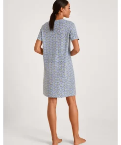 Calida Natskjorter/ Big Shirts|Natkjoler/ Underkjoler/ Chemiser<502 PLACID BLUE - Ornament Nights Sleepshirt