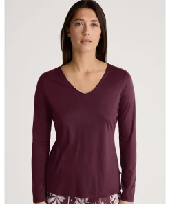 Calida Top/ Loungeshirt/ Pyjamas<209 PORT ROYAL RED - Favourites Ground Shirt Long-Sleeve