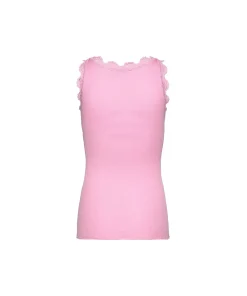 Rosemunde Undertøj<961 PRISM PINK - Silk Top Regular W/Vintage Lace