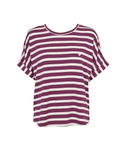 Missya Top/ Loungeshirt/ Pyjamas<073 PURPLE POTION - Softness Stripe Ss T-shirt