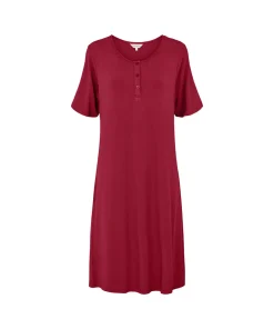 Lady Avenue Natkjoler/ Underkjoler/ Chemiser<194 RUBY RED - Bamboo Bamboo Long Nightdress, Short