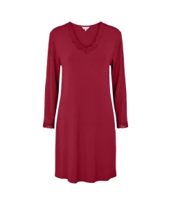 Lady Avenue Natkjoler/ Underkjoler/ Chemiser<194 RUBY RED - Bamboo Homewear Bamboo Long Sleeve Nightdress