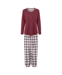 Lady Avenue Pyjamas/ Loungewear<194 RUBY RED - Cotton Cotton Flannel Pyjamas