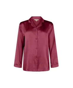 Lady Avenue Top/ Loungeshirt/ Pyjamas|Pyjamas/ Loungewear<194 RUBY RED - Silk Woven Basic Pyjamas