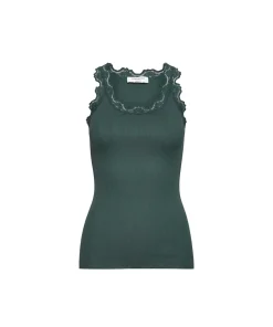 Rosemunde Undertøj<952 SEA MOSS - Silk Top Regular W/Vintage Lace