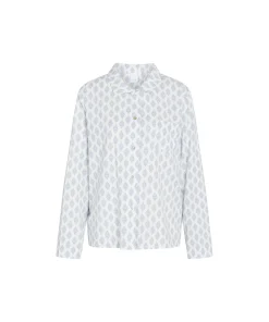 CCDK Copenhagen Top/ Loungeshirt/ Pyjamas<1016 SNOW WHITE AOP - Amalie Shirt