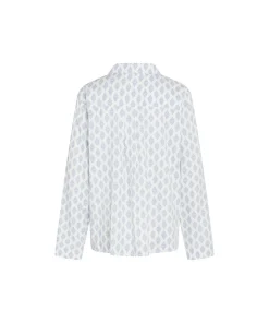 CCDK Copenhagen Top/ Loungeshirt/ Pyjamas<1016 SNOW WHITE AOP - Amalie Shirt