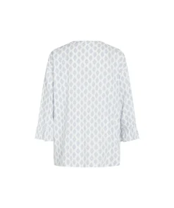 CCDK Copenhagen Top/ Loungeshirt/ Pyjamas<1016 SNOW WHITE AOP - Ninna Blouse