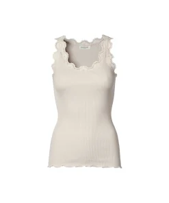 Rosemunde Undertøj<337 SOFT ROSE - Silk Top Regular W/Vintage Lace