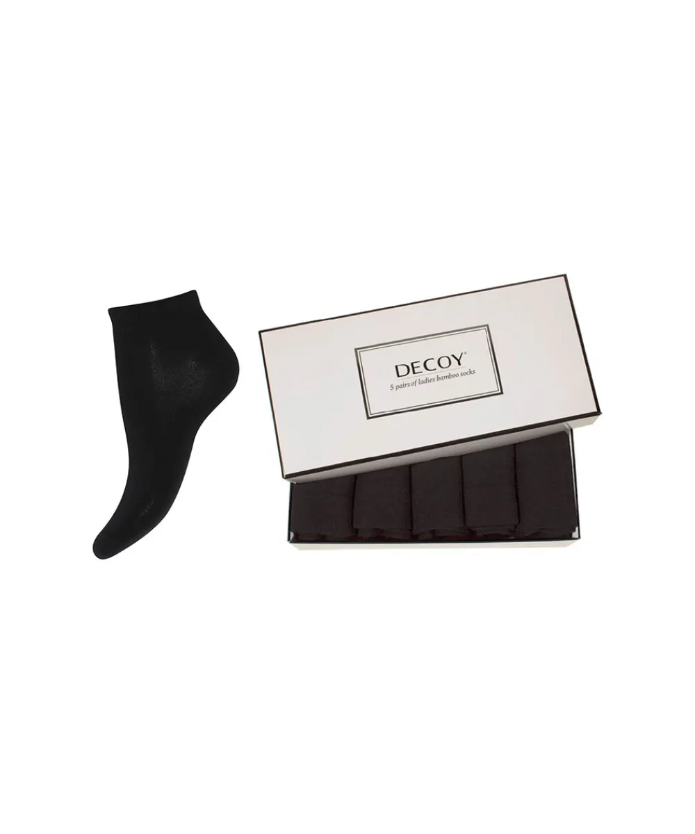 Decoy Ankelstrømper/ Sokker<1100 SORT - Sneaker Bamboo 5-Pack