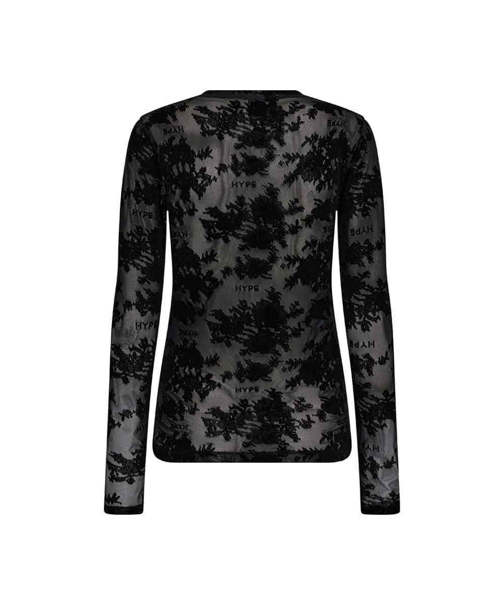 Hype The Detail Top/ Loungeshirt/ Pyjamas|Undertøj<9 SORT - Lace Blouse