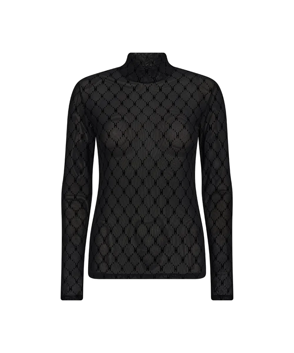 Hype The Detail Top/ Loungeshirt/ Pyjamas|Undertøj<9 SORT - Mesh Turtle Neck