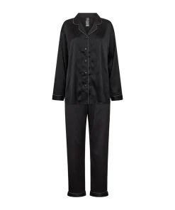 Hype The Detail Top/ Loungeshirt/ Pyjamas|Pyjamas/ Loungewear<9 SORT - Satin Pyjamas
