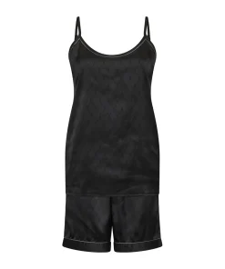 Hype The Detail Top/ Loungeshirt/ Pyjamas|Pyjamas/ Loungewear<9 SORT - Satin Short Set