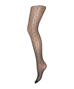 Decoy Strømpebukser/ Leggings<1100 SORT - With Dots 18 Den Tights