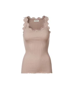 Rosemunde Undertøj<341 VINTAGE POWDER - Silk Silk top w/ lace