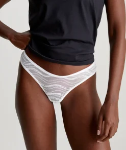 Calvin Klein Trusser<100 WHITE - Allover Lace Thong