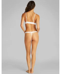 Calvin Klein Trusser<100 WHITE - Cotton Strch Rib Mpp Thong