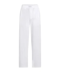 Calvin Klein Shorts/ Loungepants<100 WHITE - Textured Cotton Pants