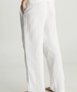 Calvin Klein Shorts/ Loungepants<100 WHITE - Textured Cotton Pants