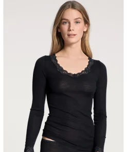 Calida Undertøj<996 WS SCHWARZ - Richesse Lace Top Long-Sleeve