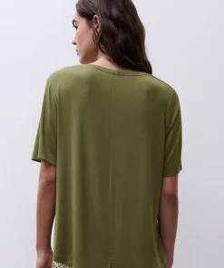 Femilet Top/ Loungeshirt/ Pyjamas<A76 CAPULET OLIVE - Yara T-shirt Short Sleeves