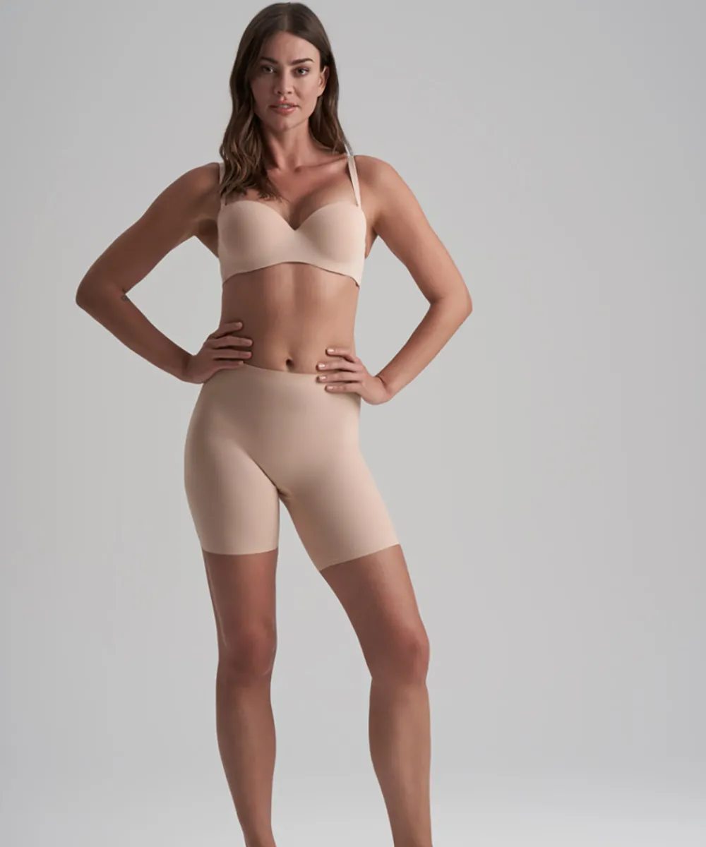 Bye Bra Indershorts<BEIGE - Smooth Essentials Mid Waist Short