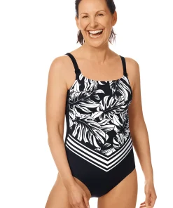 Amoena Protesebadetøj|Badedragter<BK/WI BLACK/WHITE - Koh Samui Badedragt OP