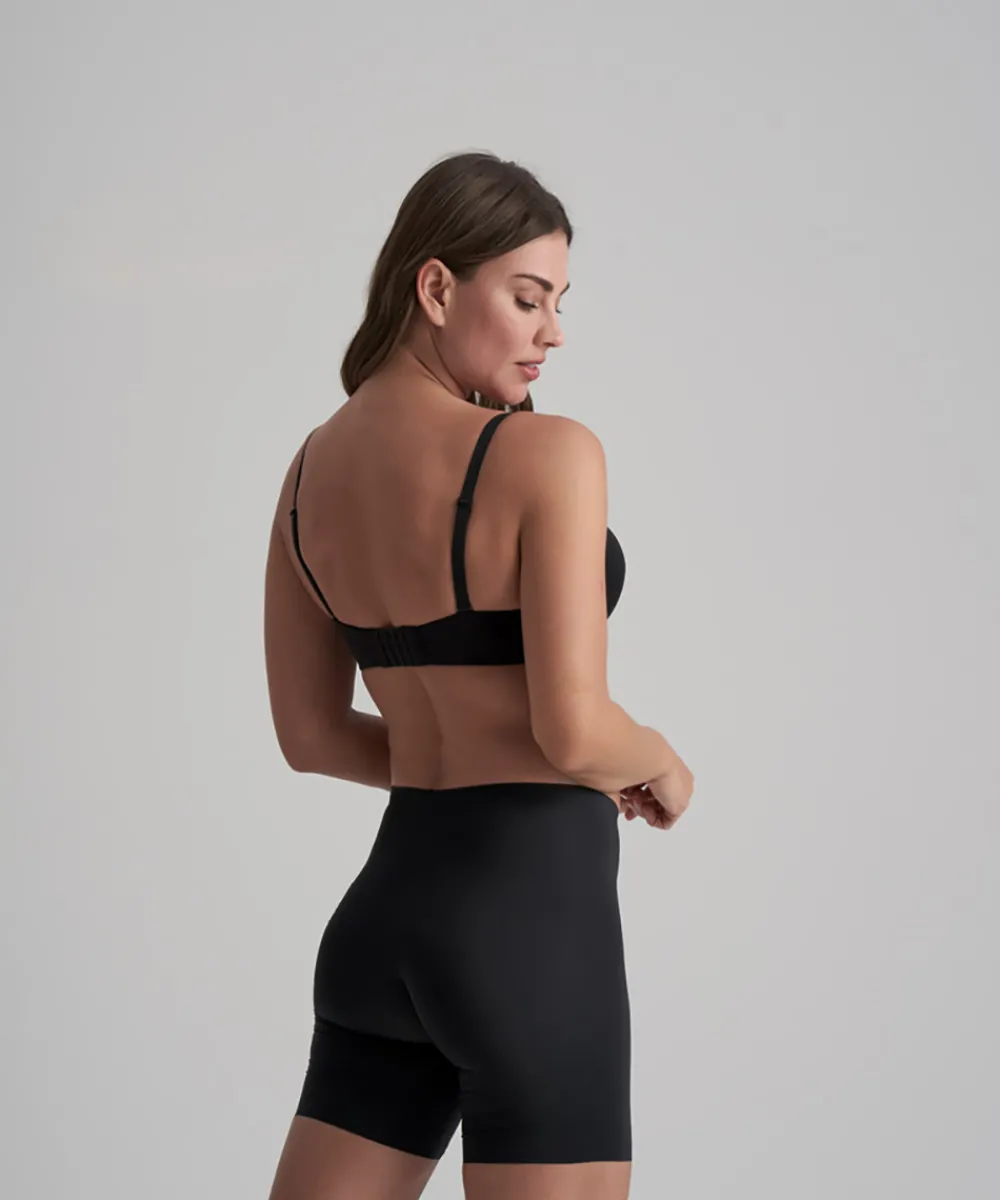 Bye Bra Indershorts<BLACK - Smooth Essentials Mid Waist Short