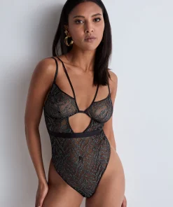Aubade Sexet Lingeri|Bodystocking<BLAI BLACK SILVER - Moonlight Shadow Body