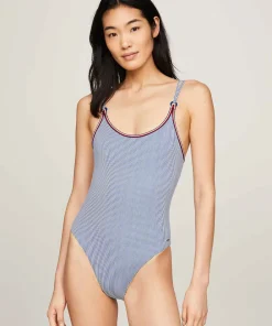 Tommy Hilfiger Badedragter<0HA WW ITHACA ANCHOR BLUE - Th Gs Refined-S Halter Swimsuit
