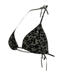 Calvin Klein Bikinier<0IB CK LEOPARD OLIVE AOP - Ckj Monogram Triangle