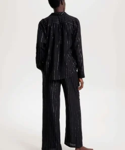 Tommy Hilfiger Top/ Loungeshirt/ Pyjamas<0JV ITHACA LUREX BLACK - Th Logo Lace Other Woven Tops
