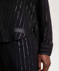 Tommy Hilfiger Top/ Loungeshirt/ Pyjamas<0JV ITHACA LUREX BLACK - Th Logo Lace Other Woven Tops