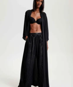 Tommy Hilfiger Shorts/ Loungepants<0JV ITHACA LUREX BLACK - Th Logo Lace Woven Pants