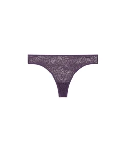 Calvin Klein Trusser<LL8 PURPLE PLUMERIA - Sheer Marq Lace Coordinate Thong