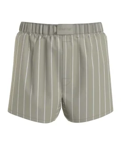 Calvin Klein Trusser<LO0 MINI CHAMBRAY STRIPE_MOSS - Pure Cotton Shorts